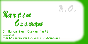 martin ossman business card